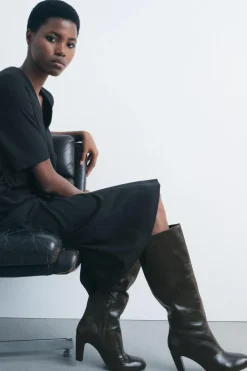 Best BOTA CAÑA ANCHA PIEL Mujer Zapatos