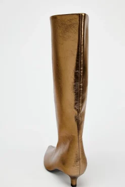 Fashion BOTA EFECTO METALIZADO TACÓN KITTEN Mujer Zapatos