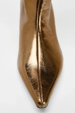 Fashion BOTA EFECTO METALIZADO TACÓN KITTEN Mujer Zapatos