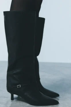 Online BOTA PIEL TACÓN KITTEN HEBILLA Mujer Zapatos