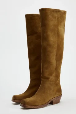 Hot BOTA SERRAJE CAÑA ANCHA Mujer Zapatos