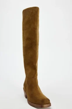 Hot BOTA SERRAJE CAÑA ANCHA Mujer Zapatos