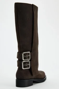 Fashion BOTA SERRAJE POLAINA HEBILLAS Mujer Zapatos