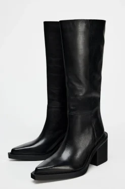 Hot BOTA TACÓN ANCHO PIEL Mujer Zapatos