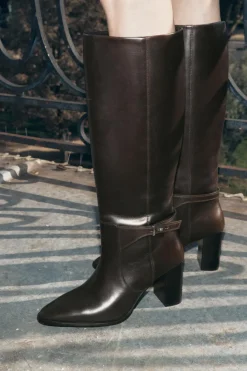 Discount BOTA TACÓN HEBILLA PIEL Mujer Zapatos