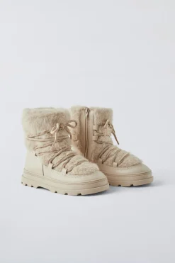 Niños ZARA 6 - 14 Años·Zapatos<BOTÍN PELO CONTRASTE