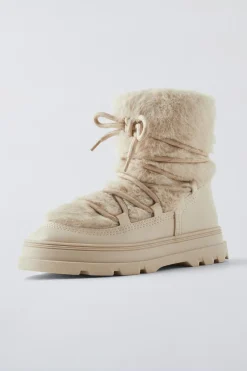 Niños ZARA 6 - 14 Años·Zapatos<BOTÍN PELO CONTRASTE