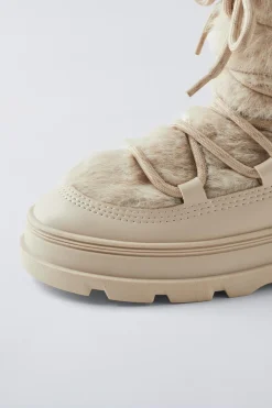 Niños ZARA 6 - 14 Años·Zapatos<BOTÍN PELO CONTRASTE