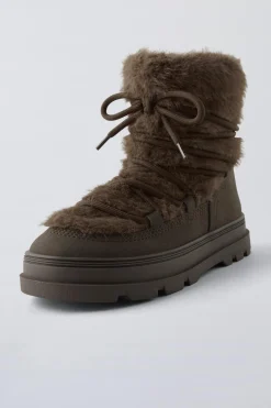 Niños ZARA 6 - 14 Años·Zapatos<BOTÍN PELO CONTRASTE