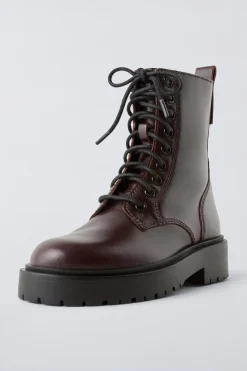 Niños ZARA 6 - 14 Años·Zapatos<BOTÍN PIEL CORDONES