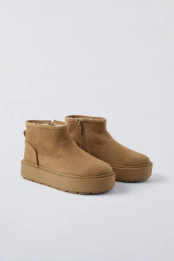 Niños ZARA 6 - 14 Años·Zapatos<BOTÍN PIEL PLATAFORMA