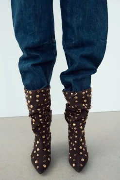 Fashion BOTÍN TACHAS SERRAJE Mujer Zapatos