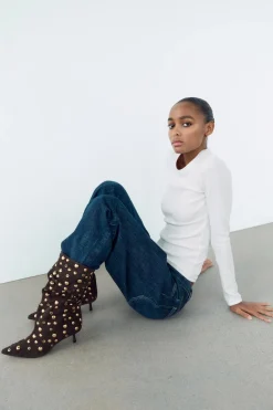 Fashion BOTÍN TACHAS SERRAJE Mujer Zapatos