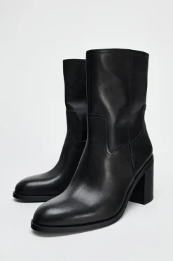 New BOTÍN TACÓN ANCHO PIEL Mujer Zapatos