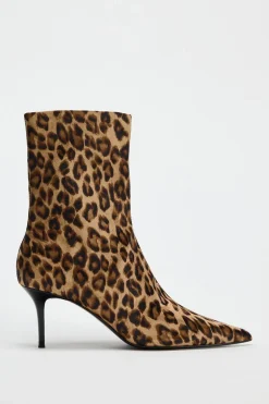 Hot BOTÍN TACÓN FINO ESTAMPADO ANIMAL Mujer Zapatos