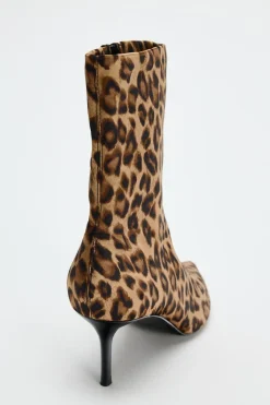 Hot BOTÍN TACÓN FINO ESTAMPADO ANIMAL Mujer Zapatos