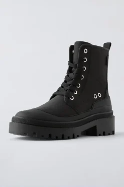 Niños ZARA 6 - 14 Años·Zapatos<BOTÍN TEJIDO CORDONES