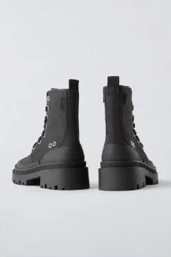 Niños ZARA 6 - 14 Años·Zapatos<BOTÍN TEJIDO CORDONES