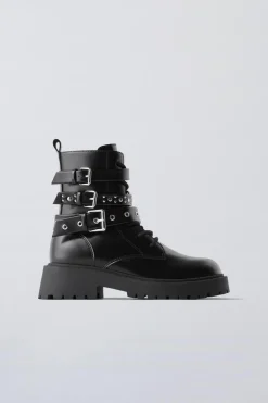 Niños ZARA 6 - 14 Años·Zapatos<BOTÍN TRIPLE HEBILLA