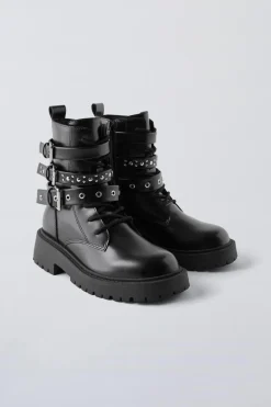 Niños ZARA 6 - 14 Años·Zapatos<BOTÍN TRIPLE HEBILLA