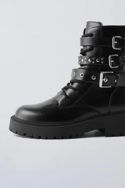 Niños ZARA 6 - 14 Años·Zapatos<BOTÍN TRIPLE HEBILLA