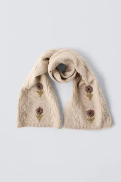Niños ZARA 1½ - 6 Años·Accesorios|Accesorios / Zapatos / 0 - 14 Años<BUFANDA PUNTO FLORES BORDADAS