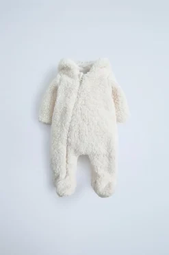Niños ZARA 0 - 6 Meses·Sacos / Buzos|0 - 6 Meses·Básicos<BUZO BORREGUILLO CAPUCHA