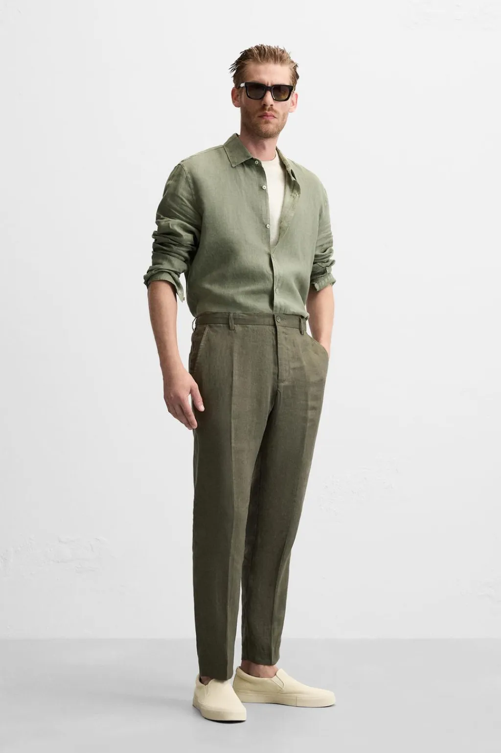 New CAMISA 100 % LINO Hombre Camisas