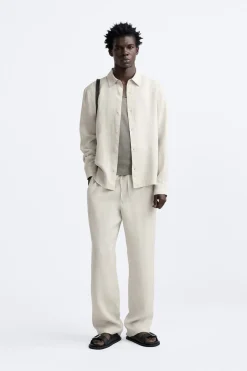 New CAMISA 100 % LINO Hombre Camisas