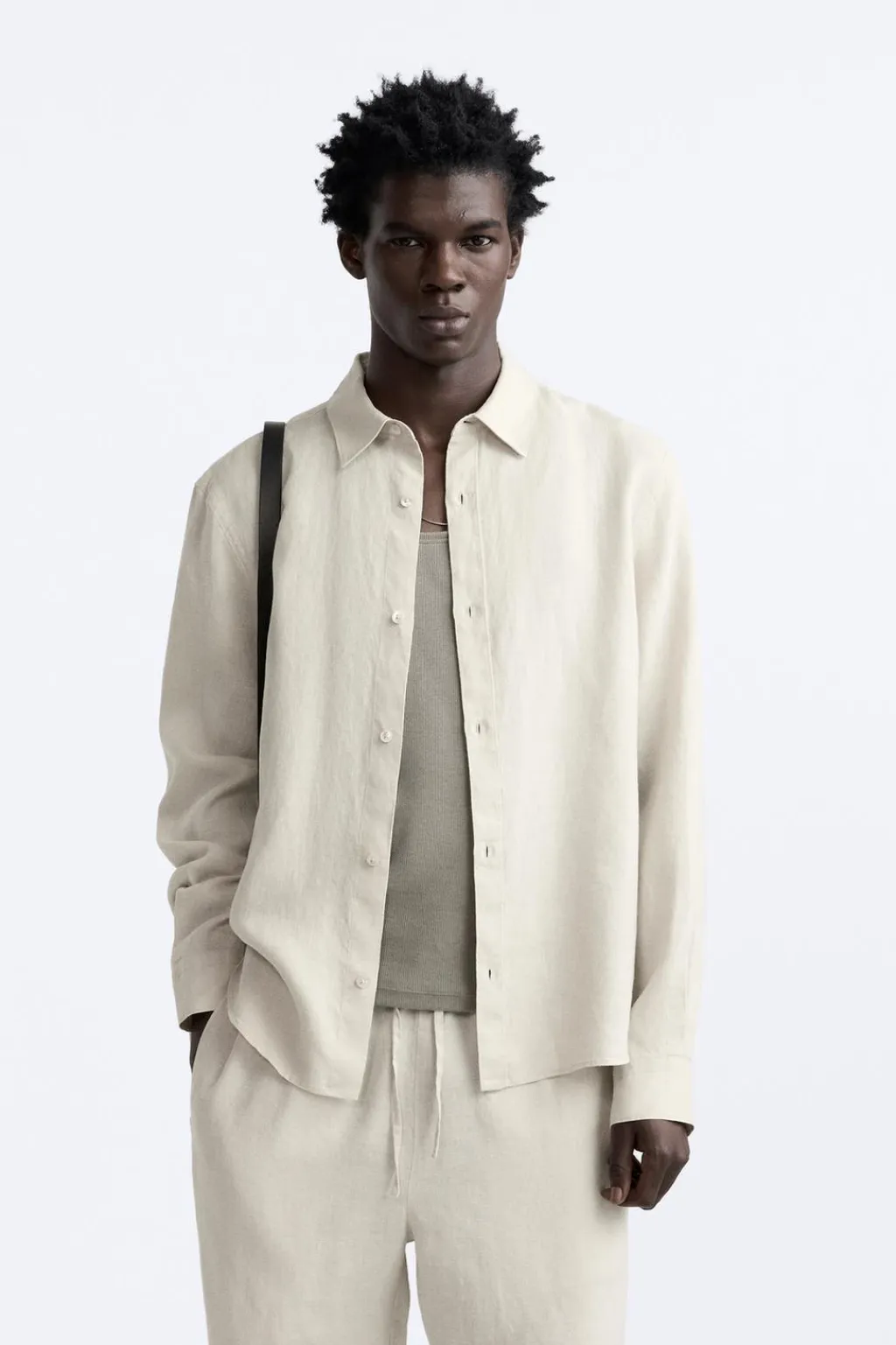 New CAMISA 100 % LINO Hombre Camisas