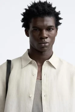 New CAMISA 100 % LINO Hombre Camisas