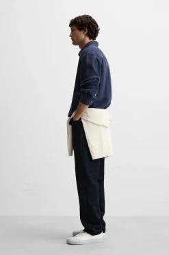 Hot CAMISA 100 % LINO Hombre Camisas