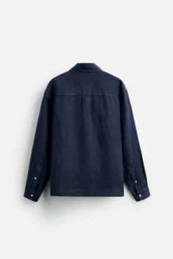 Hot CAMISA 100 % LINO Hombre Camisas