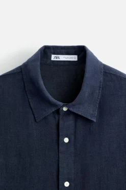 Hot CAMISA 100 % LINO Hombre Camisas