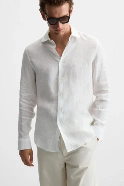 Online CAMISA 100 % LINO Hombre Camisas