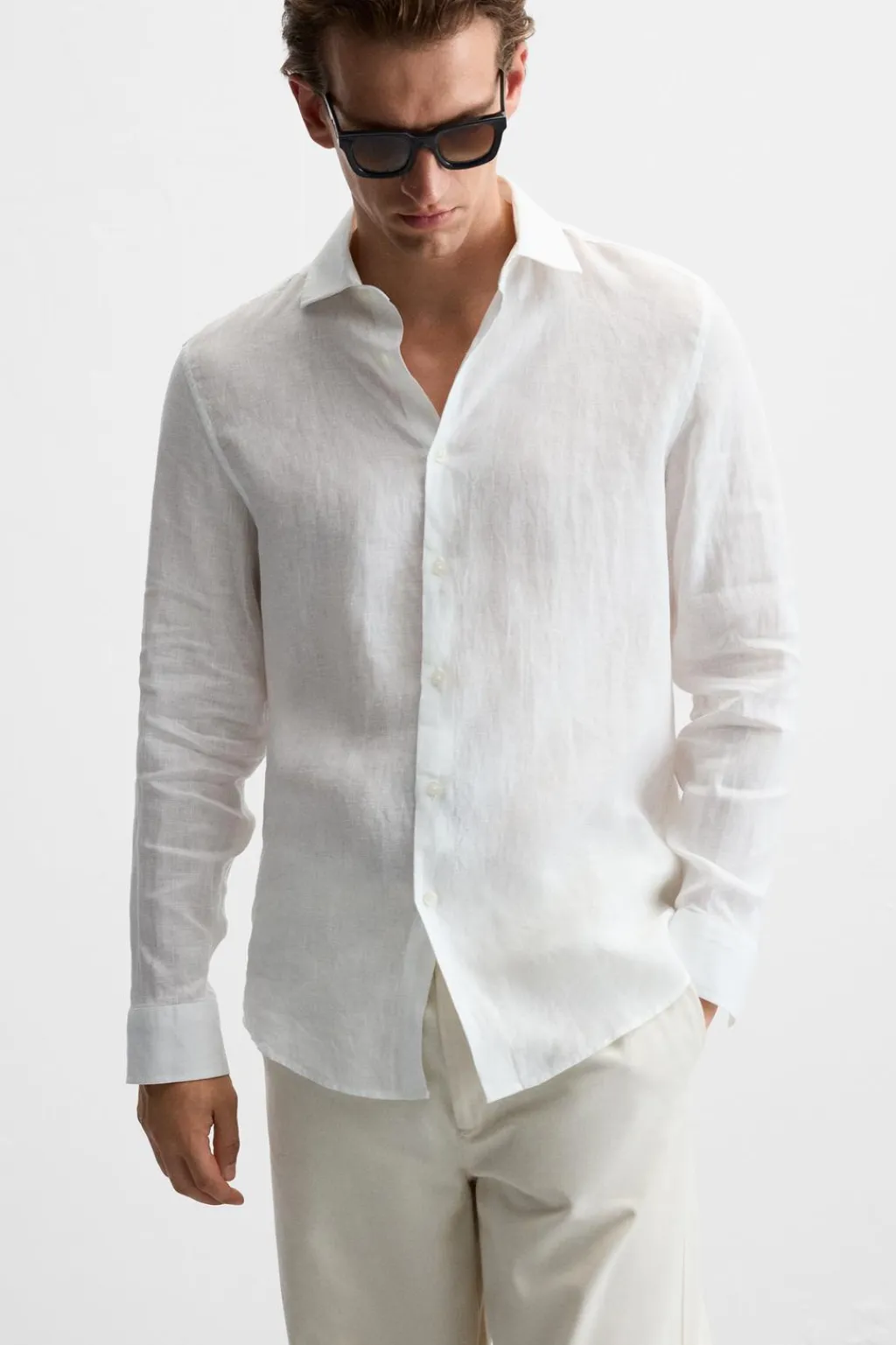 Online CAMISA 100 % LINO Hombre Camisas