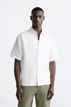 Hot CAMISA 100% LINO Hombre Camisas