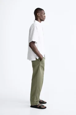 Hot CAMISA 100% LINO Hombre Camisas