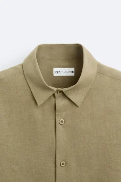 Fashion CAMISA 100% LINO Hombre Camisas