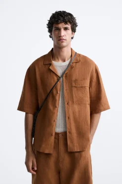 Discount CAMISA 100% LINO Hombre Camisas