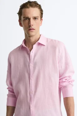 Hot CAMISA 100% LINO Hombre Camisas