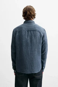 Outlet CAMISA 100% LINO Hombre Camisas