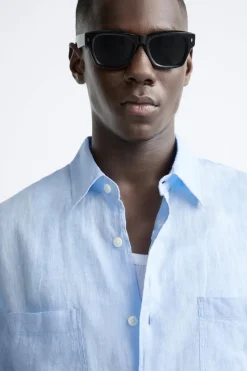 Outlet CAMISA 100% LINO Hombre Camisas