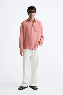 Best CAMISA 100% LINO Hombre Camisas