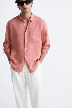 Best CAMISA 100% LINO Hombre Camisas