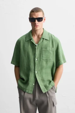 Clearance CAMISA 100% LINO Hombre Camisas