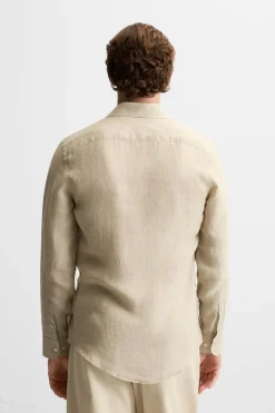 Fashion CAMISA 100% LINO Hombre Camisas