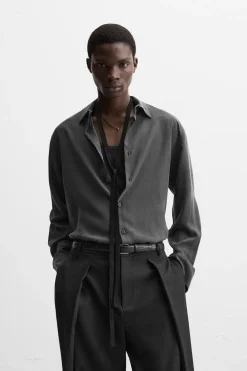 Sale CAMISA 100% SEDA Hombre Camisas