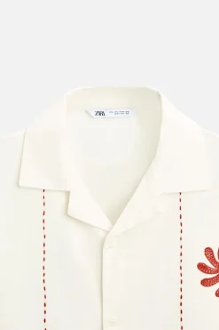 Hot CAMISA ALGODÓN - LINO BORDADOS Hombre Camisas