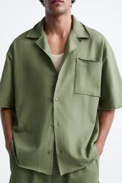 Hot CAMISA ALGODÓN BOLSILLO Hombre Camisas